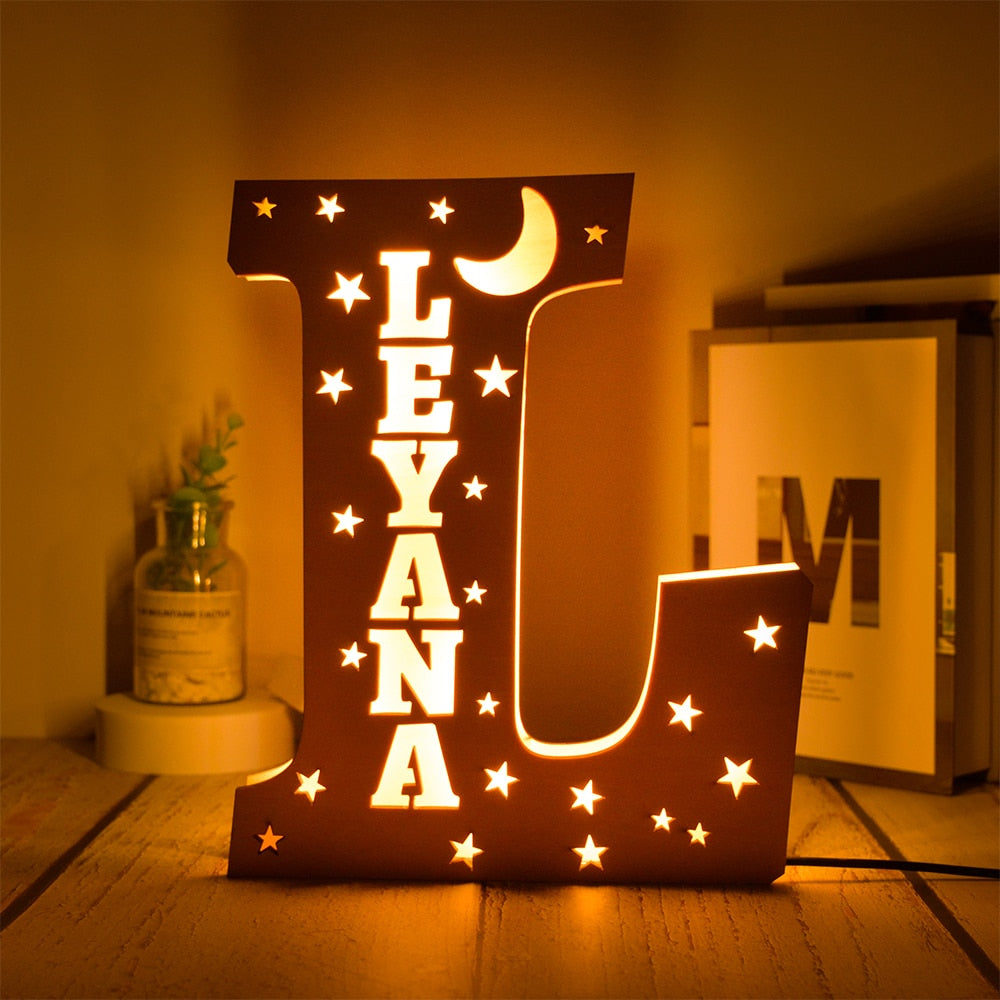 Wooden Name Lamp